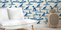 Surfing Engraved Dog Mural by HappyWall