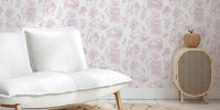 Chonky Cats Toile de Jouy Mural by HappyWall