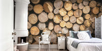 Spring Woodpile Mural by HappyWall