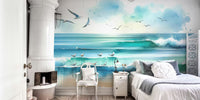 Serene Seascape Mural by HappyWall