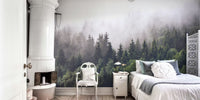 Cloudy Forest Mural by HappyWall