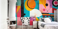 Geometric Pop Art Mural by HappyWall