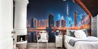 Dubai By Night Mural by HappyWall