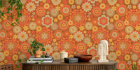 Retro 70s Groovy Floral Mural by HappyWall