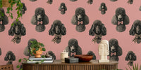 Vintage Poodle Stina Pink Mural by HappyWall