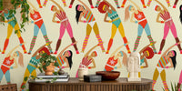 Retro Aerobic Workout Light Mural by HappyWall
