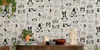 Dogs - Black and White Mural by HappyWall