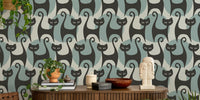 Cats on Dots Mural by HappyWall