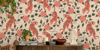 Vintage Chinese Tigers Florals Chinoiserie Mural by HappyWall