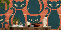 Mid Century Black Mural by HappyWall