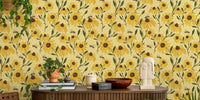 Black-eyed Susan & Honey Bee Mural by HappyWall