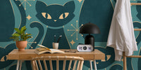 Mid Century Black Mural by HappyWall