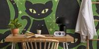 Mid Century Black Mural by HappyWall