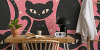 Mid Century Black Mural by HappyWall