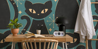 Mid Century Black Mural by HappyWall