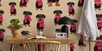 Dachshund Winter Cheer Mural by HappyWall