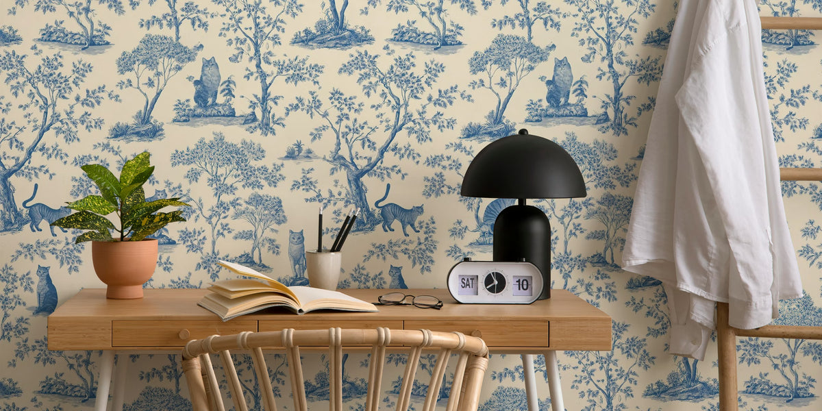 Enchanted Forest Cat Mural by HappyWall