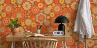 Retro 70s Groovy Floral Mural by HappyWall