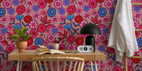 Pick A Posy Retro Boho Flowers Mural by HappyWall