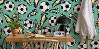 Soccer Cleats and Balls Mural by HappyWall