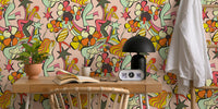 Retro Disco Dance Pop Rose Mural by HappyWall