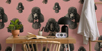 Vintage Poodle Stina Pink Mural by HappyWall