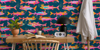 Whimsical Aquatic Kings Underwater World Mural by HappyWall
