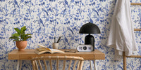 Nordic Chinoiserie Whispers Blue Birds Mural by HappyWall
