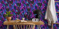 Black Panther in the Vibrant Jungle Mural by HappyWall