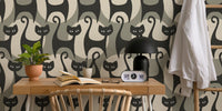 Cats on Dots Mural by HappyWall