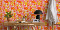 Retro Bloom Burst Mural by HappyWall