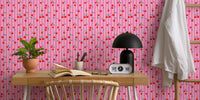 Cherry Delight Stripes Mural by HappyWall