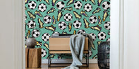Soccer Cleats and Balls Mural by HappyWall