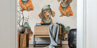Cozy Dachshund Pals Mural by HappyWall