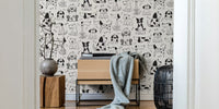 Dogs - Black and White Mural by HappyWall