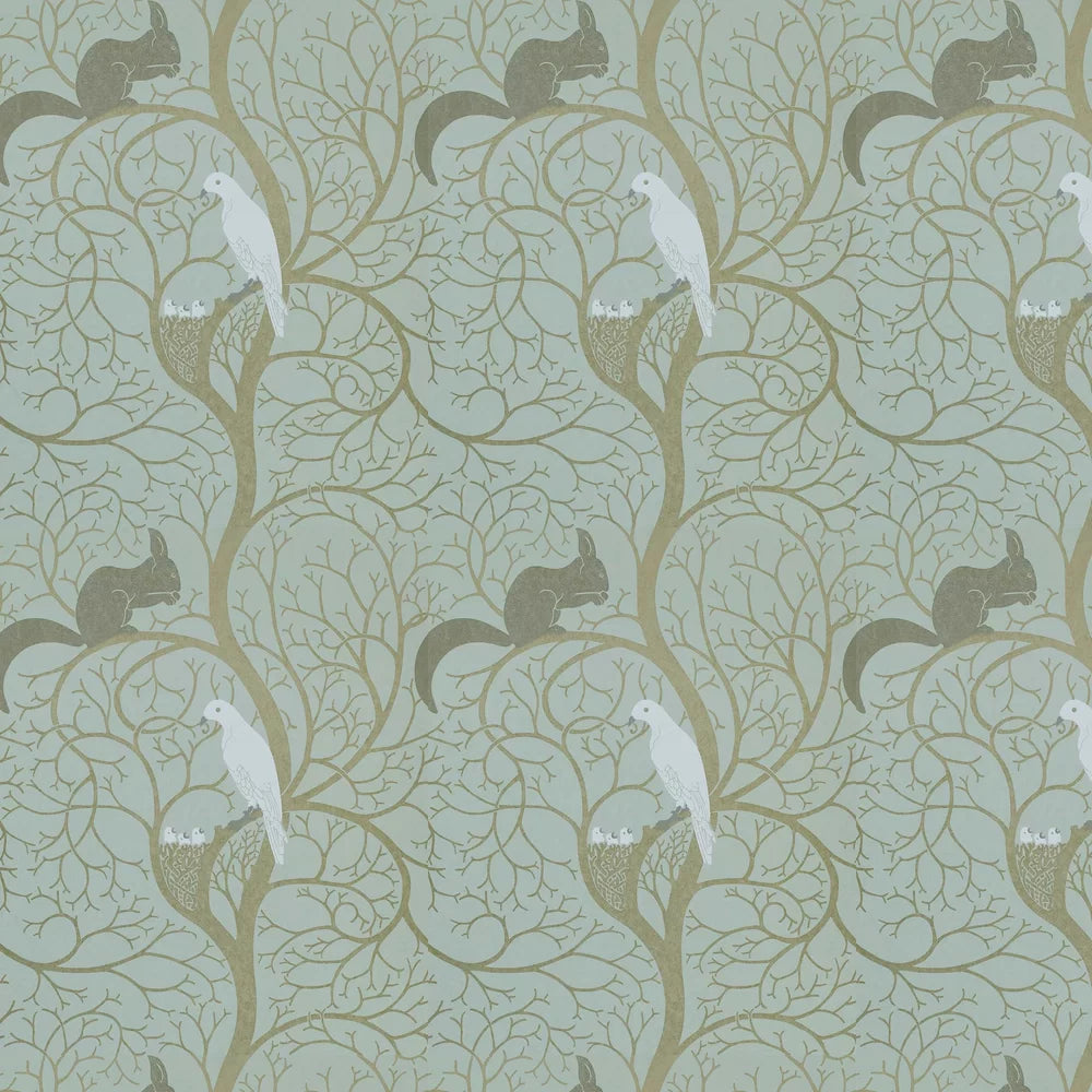 Squirrel & Dove Wallpaper by Sanderson