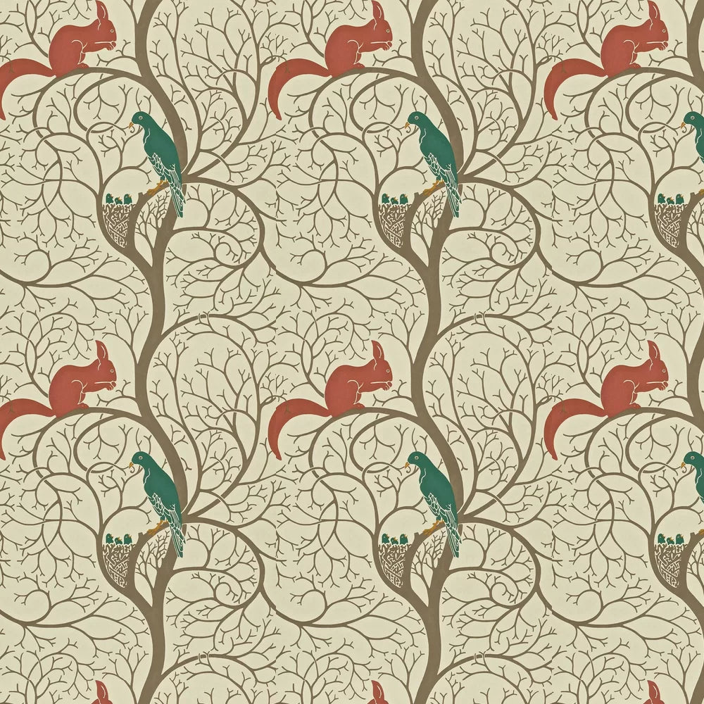 Squirrel & Dove Wallpaper by Sanderson