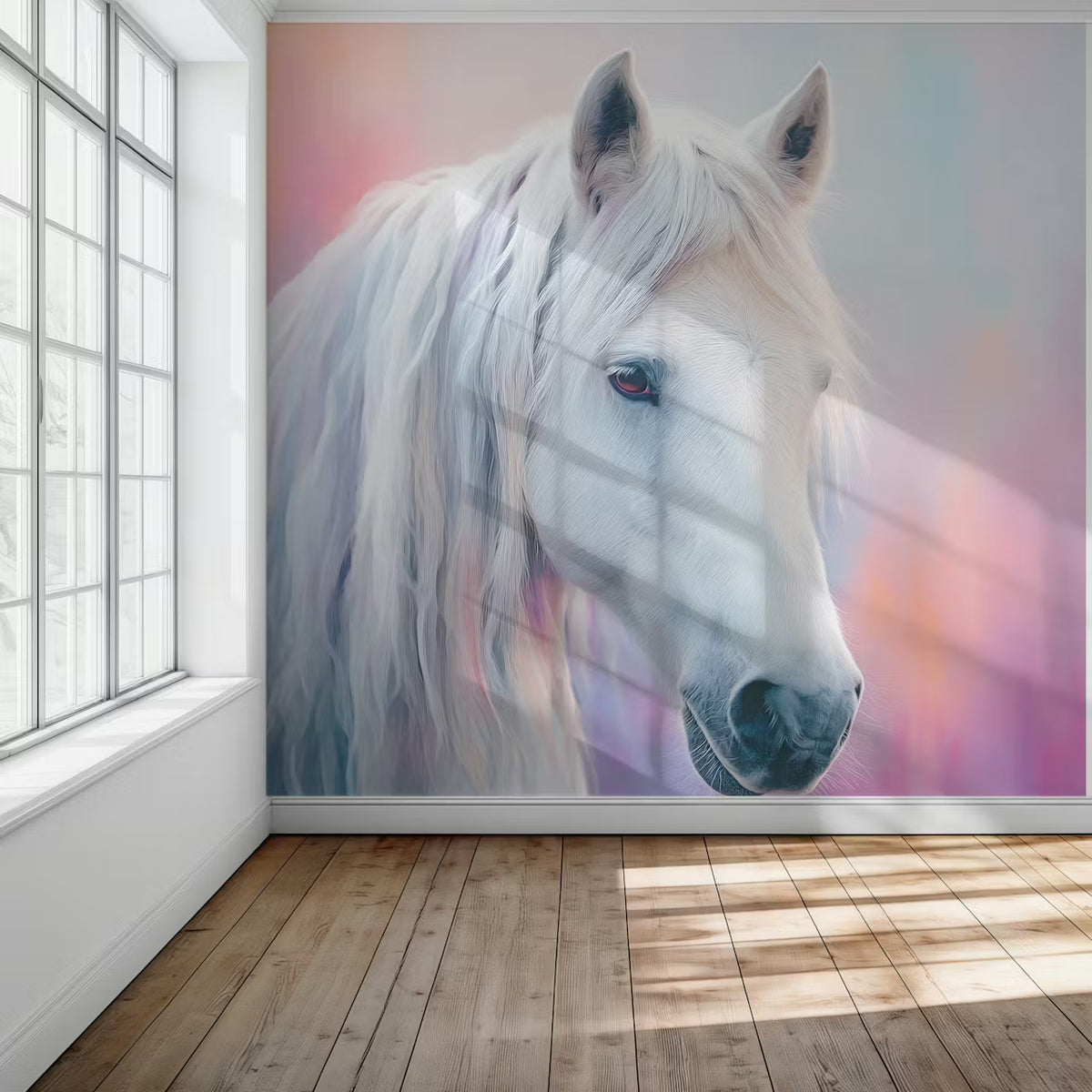 Pastel Horse Portrait Mural by HappyWall
