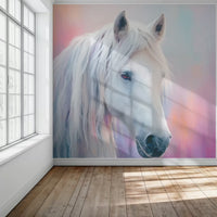 Pastel Horse Portrait Mural by HappyWall