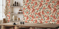 Vintage Chinese Tigers Florals Chinoiserie Mural by HappyWall