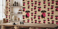 Dachshund Winter Cheer Mural by HappyWall