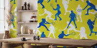 Tennis Players Pattern 4 Mural by HappyWall