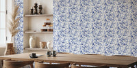 Nordic Chinoiserie Whispers Blue Birds Mural by HappyWall