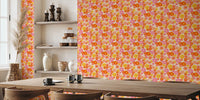 Retro Bloom Burst Mural by HappyWall