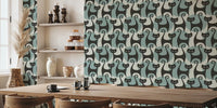 Cats on Dots Mural by HappyWall