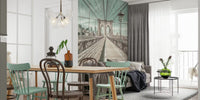 New York City Brooklyn Bridge Urban Vintage Mural by HappyWall