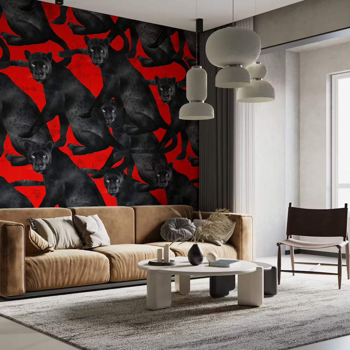 Panther on Fire Mural by HappyWall