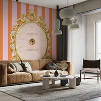 Press for Champagne Stripes Mural by HappyWall