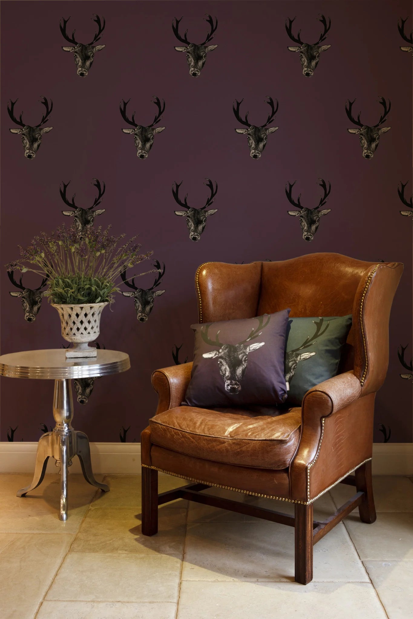Stag Print Wallpaper ( Small Scale) by Graduate Collection