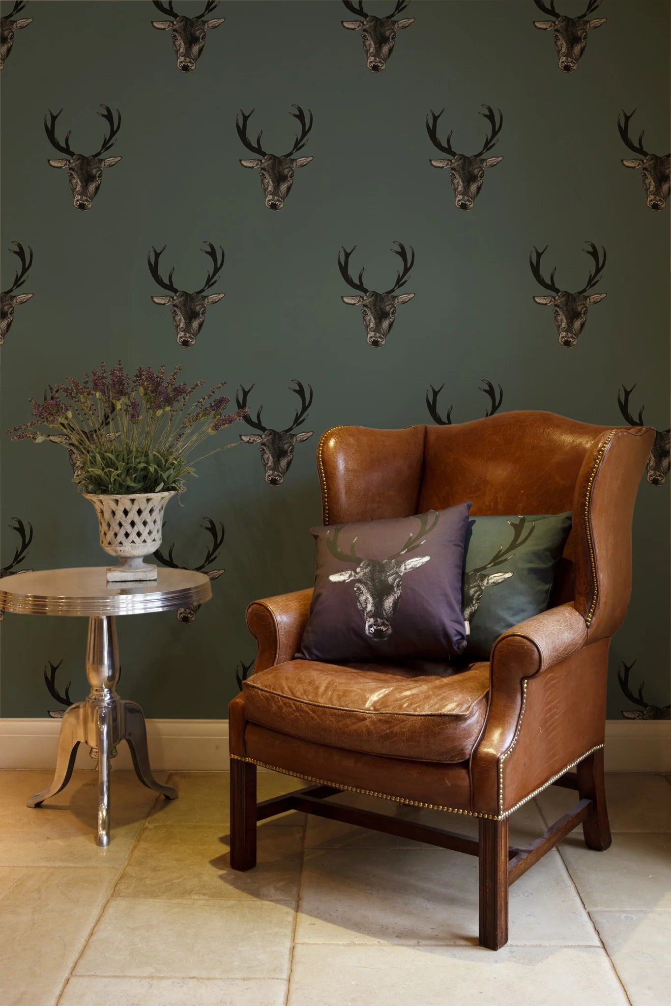 Stag Print Wallpaper ( Small Scale) by Graduate Collection